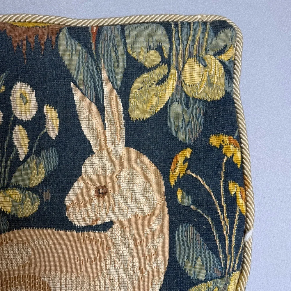 St. Simons Island Tapestry Pillow Case with Bunny Rabbit Design Made in France